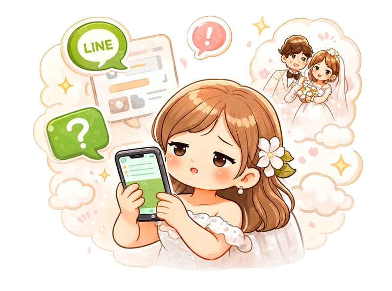 เจ้าสาวเหนื่อยทักถาม RSVP ใน LINE - SnazzyInvitation ช่วยได้