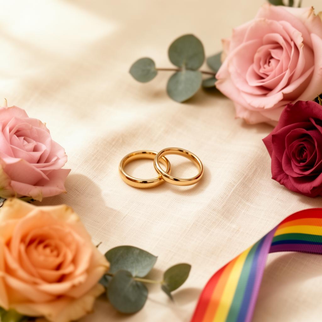 แหวนแต่งงานคู่กับริบบิ้นสีรุ้ง สัญลักษณ์สมรสเท่าเทียม LGBTQ+ ในประเทศไทย