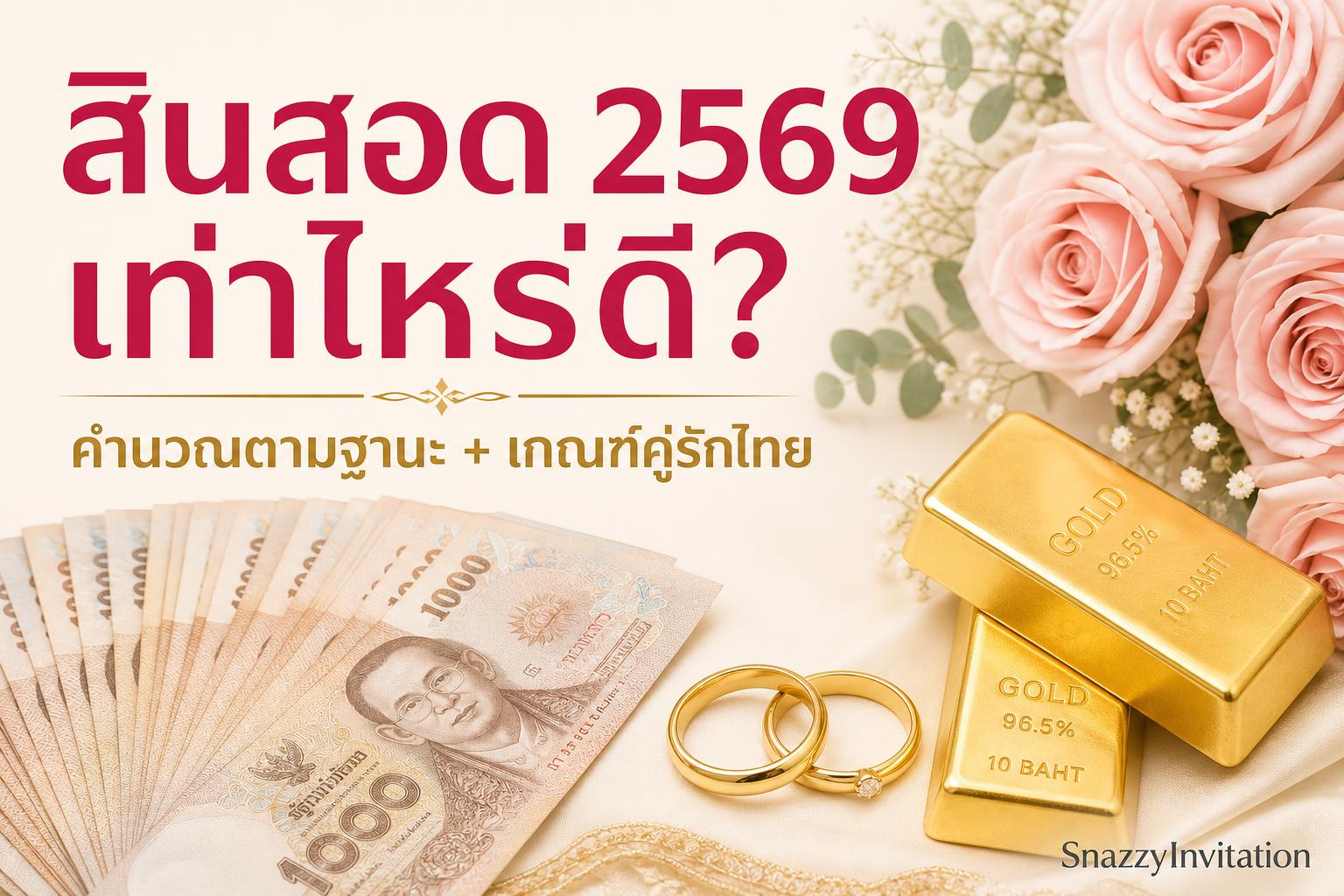 สินสอด 2569 เท่าไหร่ดี? คำนวณตามฐานะ + เกณฑ์ที่คู่รักไทยนิยมใช้