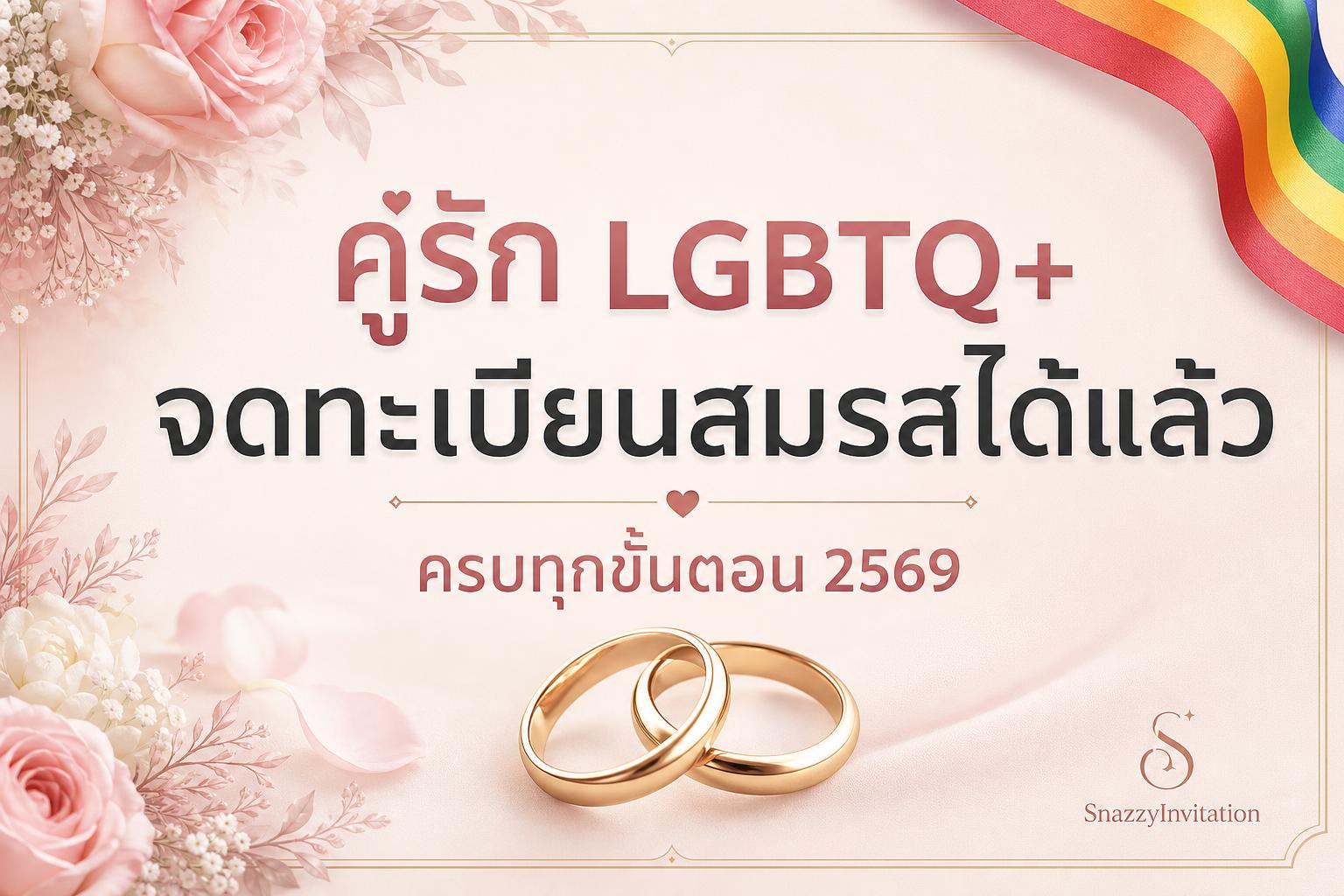 คู่รัก LGBTQ+ จดทะเบียนสมรสได้แล้ว ทำยังไง? ครบทุกขั้นตอน 2569